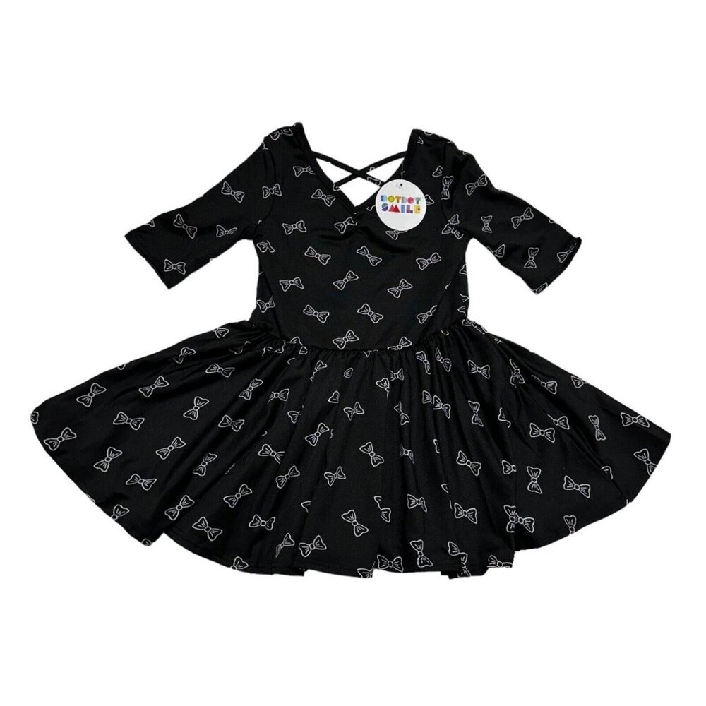 Dot Dot Smile Girls Size 2T Black White Bows Ballerina Twirl Dress - So Cute NWT